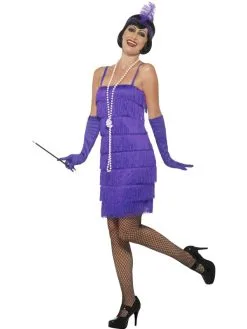 1920's Flapper Dress Paars