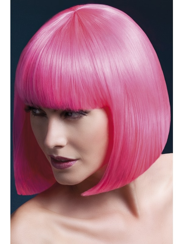 Neon Roze Elise Korte Bob Pruik