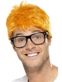 90's TV Presentator Pruik En Bril