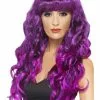 Paarse Lange Siren Pruik