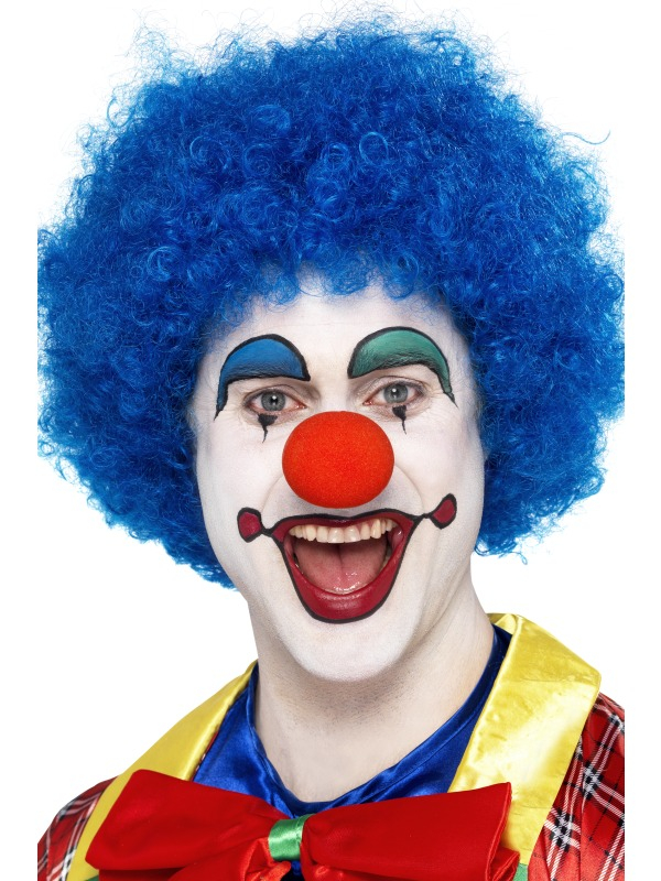 Crazy Clown Pruik Blauw - Afbeelding 2