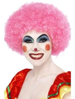 Crazy Clown Pruik Roze