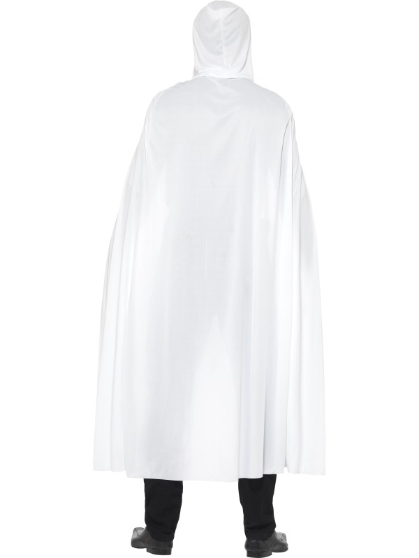 Lange Witte Cape Met Hoody 191cm - Afbeelding 3