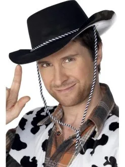 Zwarte Plastic Cowboy Hoed