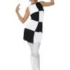 1960'S Party Girl Zwart Wit Kostuum