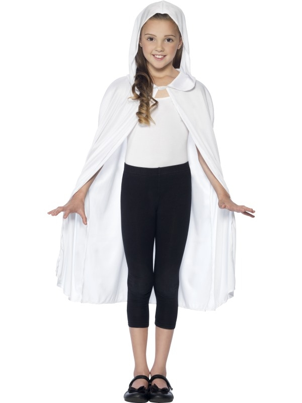 Witte Hooded Halloween Cape - Afbeelding 2