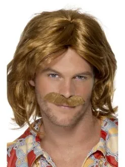 70's Super Troopers Pruik En Snor