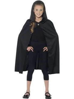 Zwarte Hooded Halloween Cape