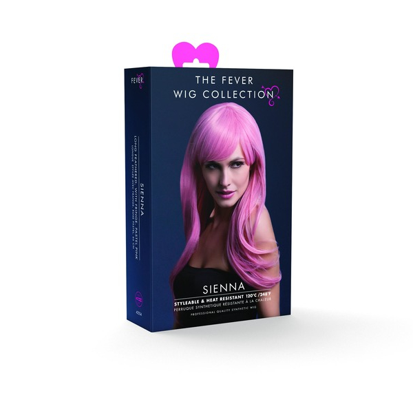 Fever Sienna Pruik Pastel Roze 66cm - Afbeelding 2