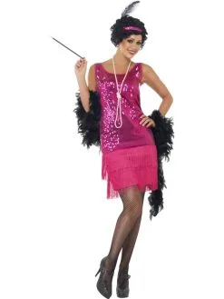 Roze Funtime Flapper 1920's Kostuum