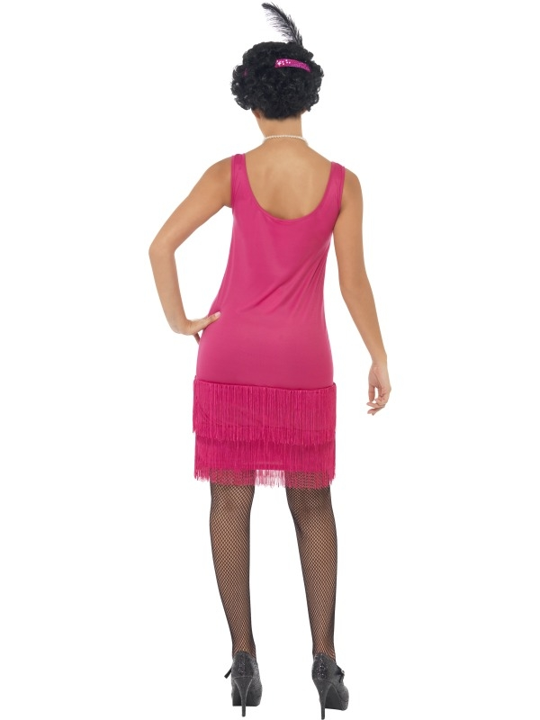 Roze Funtime Flapper 1920's Kostuum - Afbeelding 2