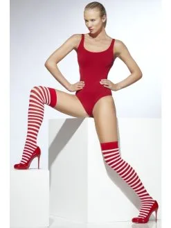 Rood Wit Gestreepte Opaque Hold-Ups