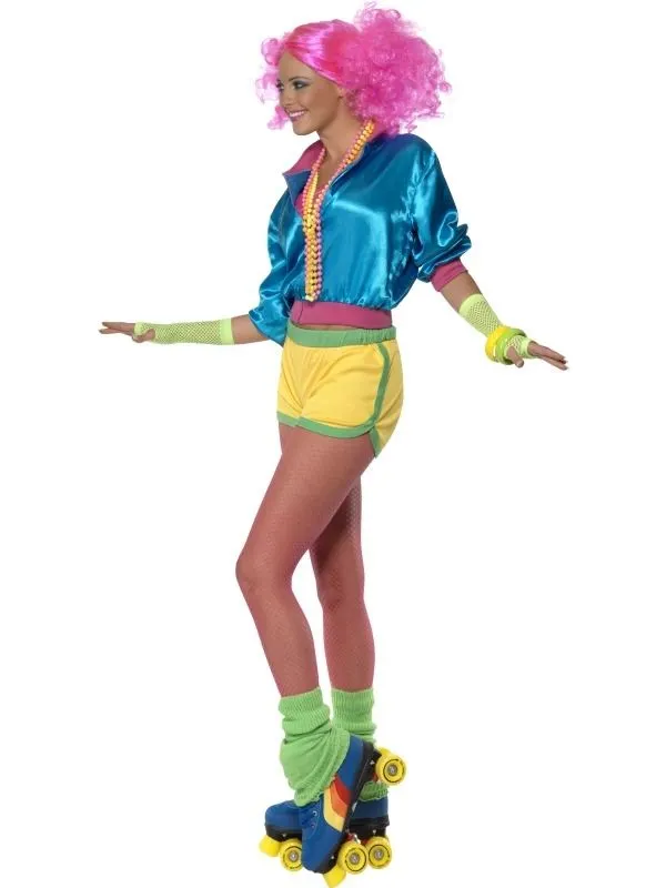 Skater Girl Neon Dames Kostuum - Afbeelding 3