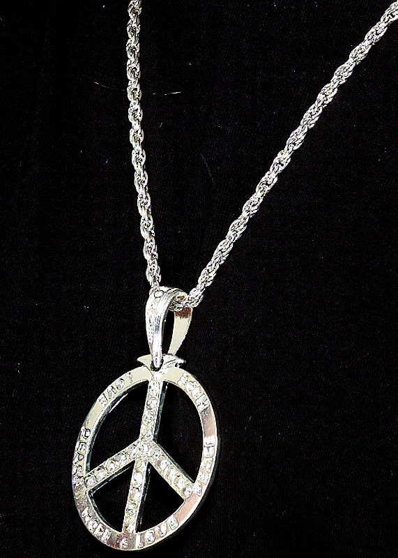 60s Peace Sign Hippie Medallion - Afbeelding 2