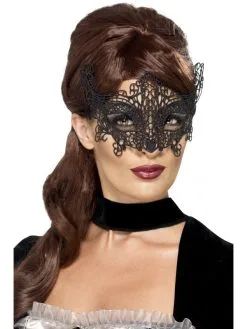 Zwart Filigree Swirl Oogmasker