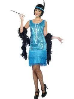 Blauw Funtime Flapper 1920's Kostuum