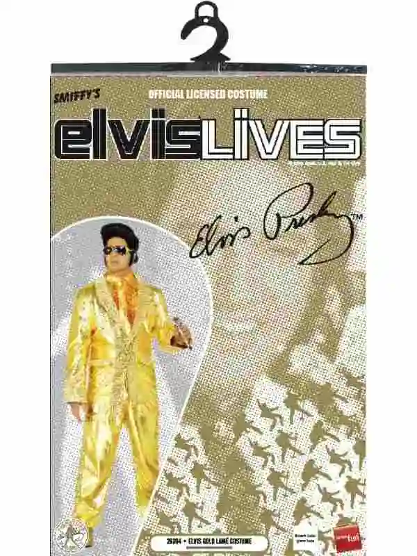 Gouden Elvis Lamé 70's Heren Kostuum - Afbeelding 4