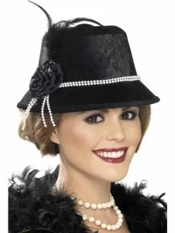 1920's Charlston Zwarte Hoed